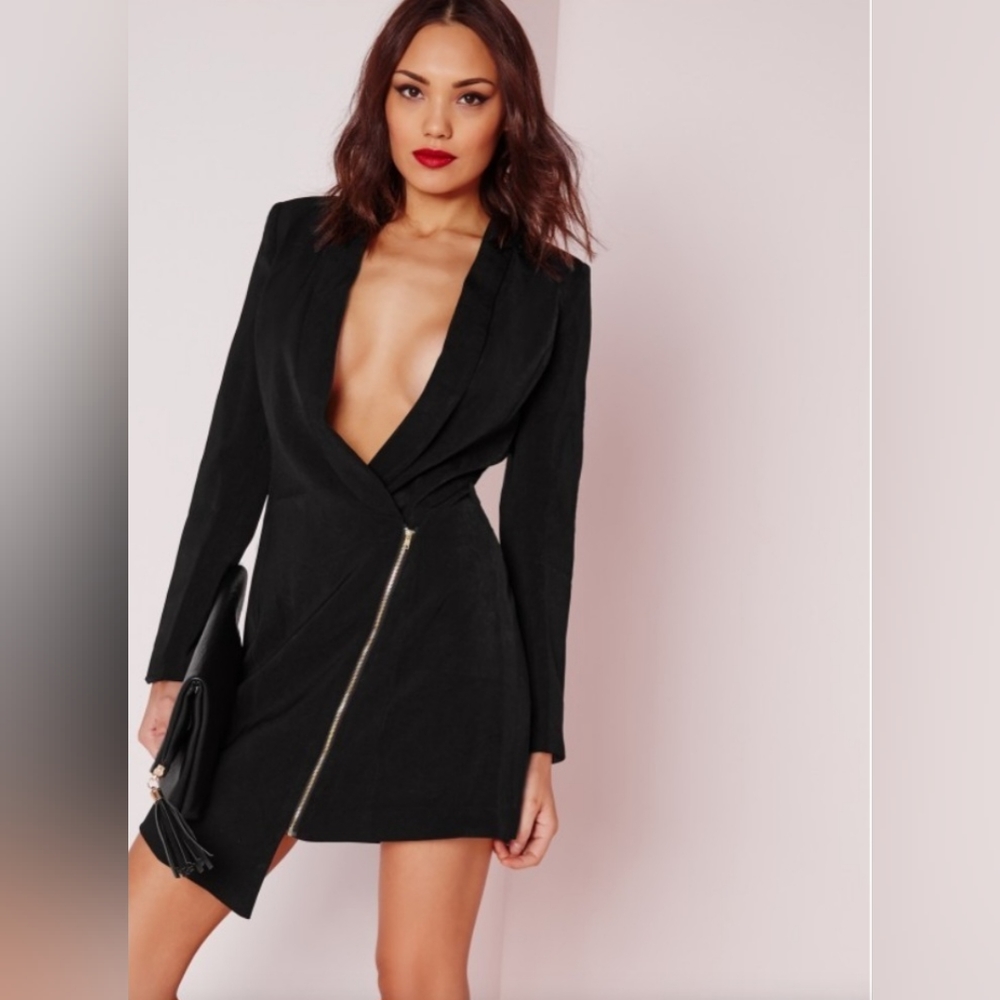 Missguided Black Wrap Dress